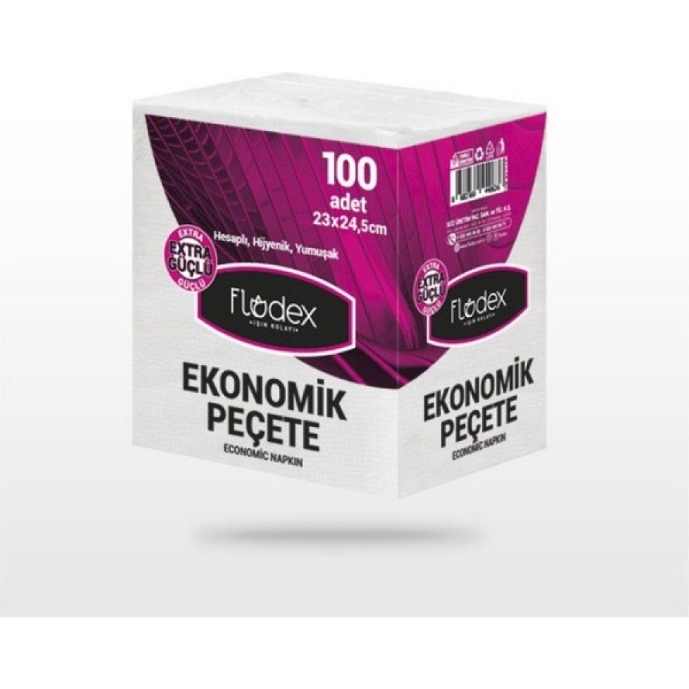 Flodex - Ekonomik Peçete 23X24.5CM 100LÜ - 1 Paket Peçete Fiyatı