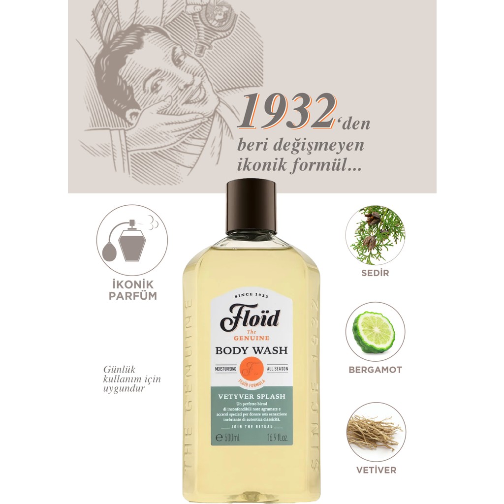 Floid Vetyver Splash Vücut Yıkama Tüm Saçlar İçin Esneklik Kazandırıcı 500 ml Parabensiz Diğer Fiyatı