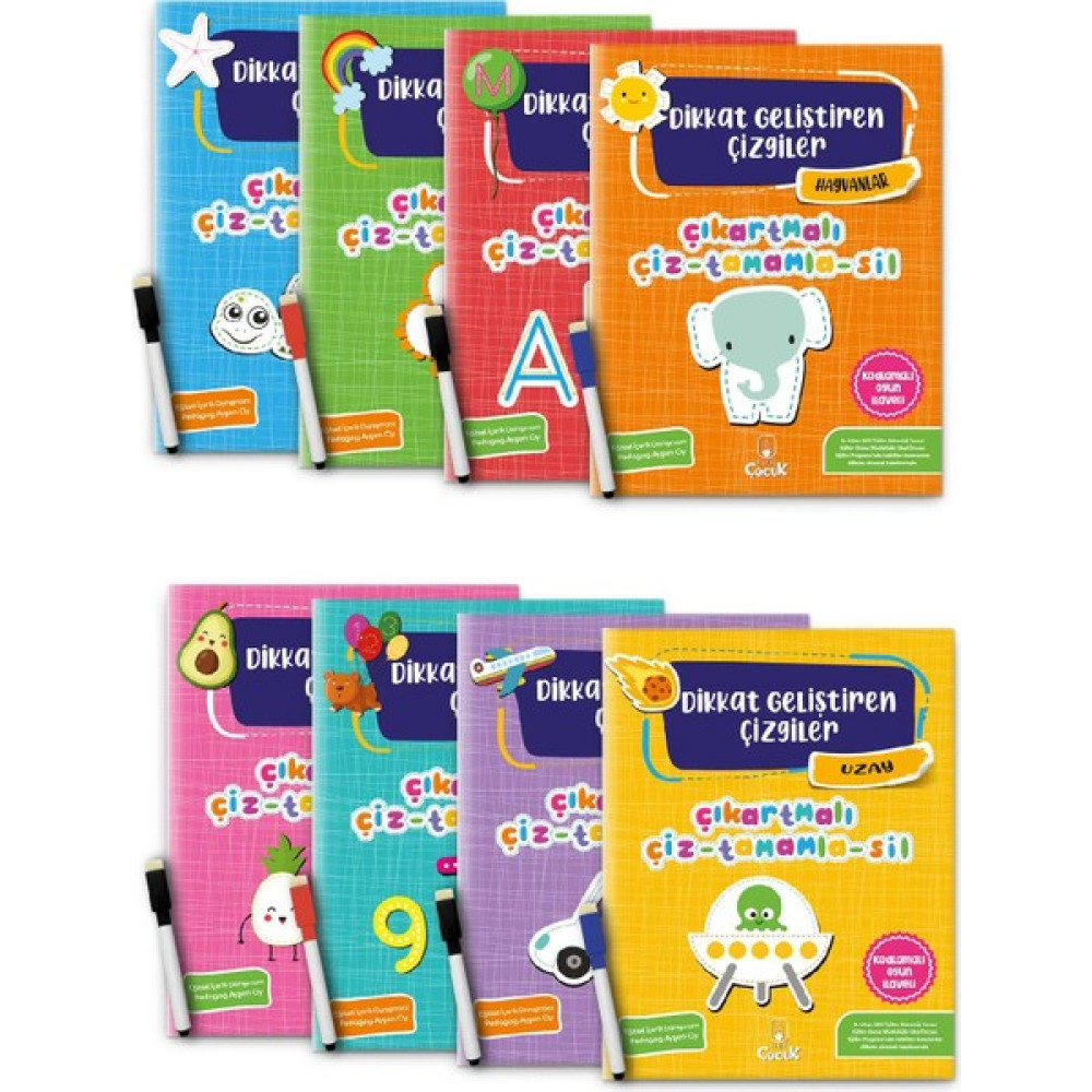 Floki Çocuk 3-6 Yaş Çıkartmalı Etkinlik + Çiz-Sil Kalemi İle “Dikkat Geliştiren Çizgiler” Okul Öncesi Kitap Seti Okul Öncesi Eğitici & Öğretici Kitaplar Fiyatı