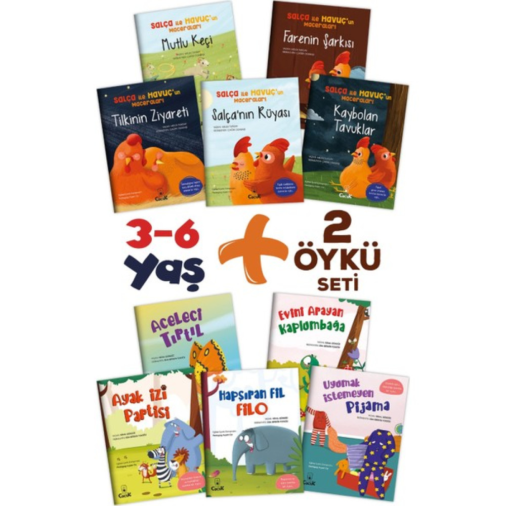 Floki Çocuk 3-6 Yaş Için 2 Takım Hikaye Seti - Eğlenceli Hikayelerle Kazanımlar ve Salça Ile Havuç'un Maceraları (10 Kitap) Okul Öncesi Eğitici & Öğretici Kitaplar Fiyatı