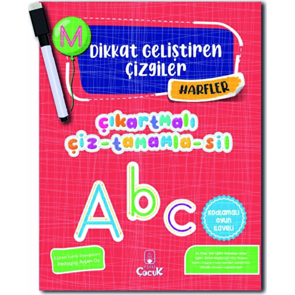Floki Çocuk Dikkat Geliştiren Çizgiler-Harfler + Çiz-Sil Kalem Okul Öncesi Eğitici & Öğretici Kitaplar Fiyatı