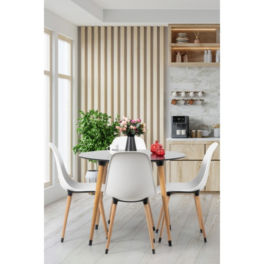 Flora Design Atlas 95CM / Yuvarlak Mutfak Masası / Yuvarlak Yemek Masası / Yuvarlak Masa / Granit Desen Masa - Sandalye Seti / Takımı Fiyatı