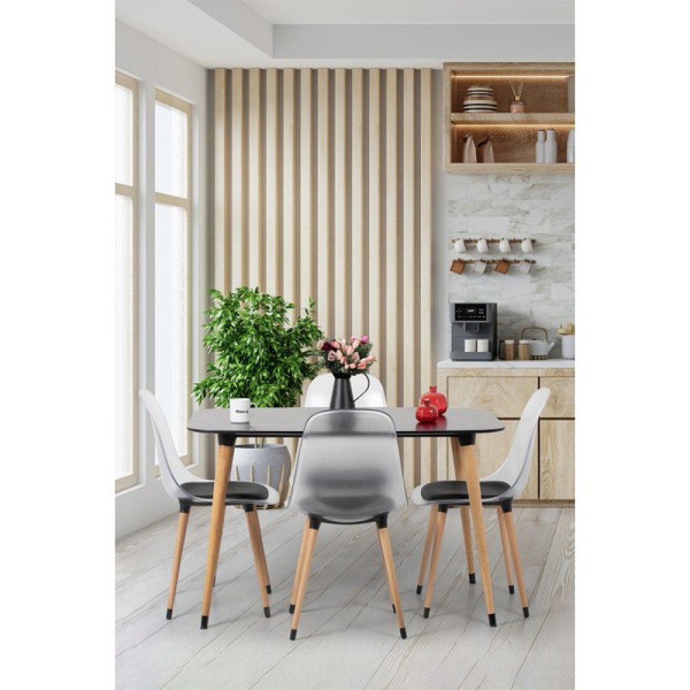 Flora Design Atlas Nuans Mdf 120X77 Granit / Mutfak Masa Takımı / 4 Kişilik Mutfak Masası Masa - Sandalye Seti / Takımı Fiyatı