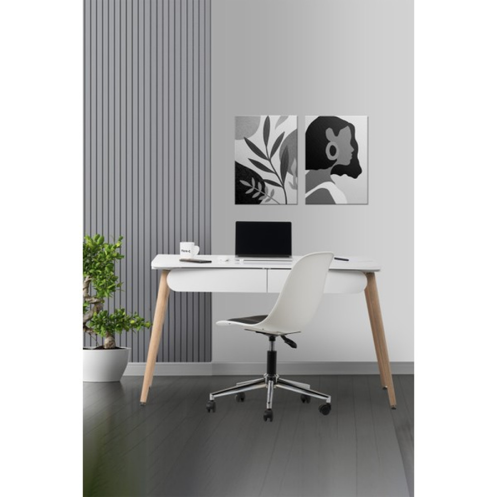 Flora Design Flora 120CM Beyaz Çalışma Masası Takımı / Çalışma Masası + Çalışma Koltuğu - 120x65 Çalışma Masası Fiyatı
