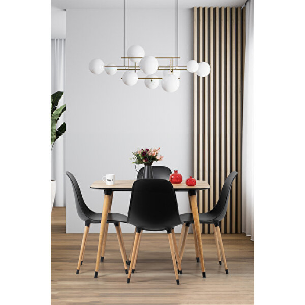 Flora Design Flora Atlas 100X80 Meşe Axen / Mutfak Masa Takımı / 4 Kişilik Mutfak Masası / Masa Sandalye Takımı Masa - Sandalye Seti / Takımı Fiyatı