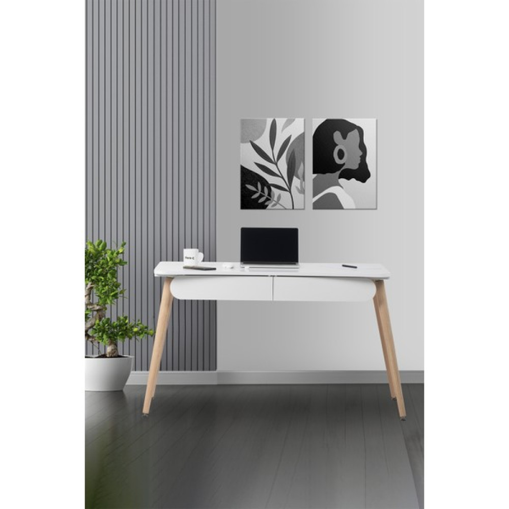Flora Design Flora Logo 120 (Beyaz) / Çalışma Masası / Bilgisayar Masası / Ders Çalışma Masası / Öğrenci Masası - 120x65 - Beyaz Çalışma Masası Fiyatı