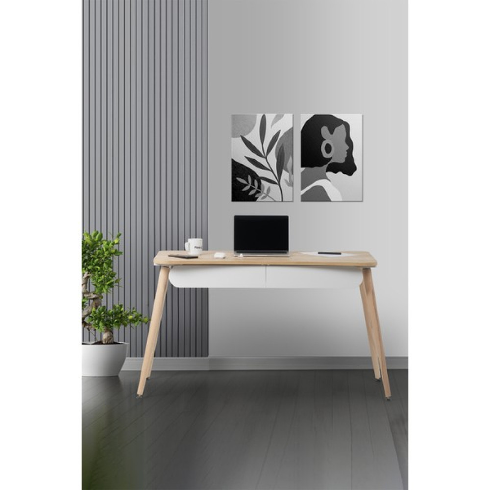 Flora Design Flora Logo 120 (Meşe) / Çalışma Masası / Bilgisayar Masası / Ders Çalışma Masası / Öğrenci Masası - 120x65 - Meşe Çalışma Masası Fiyatı