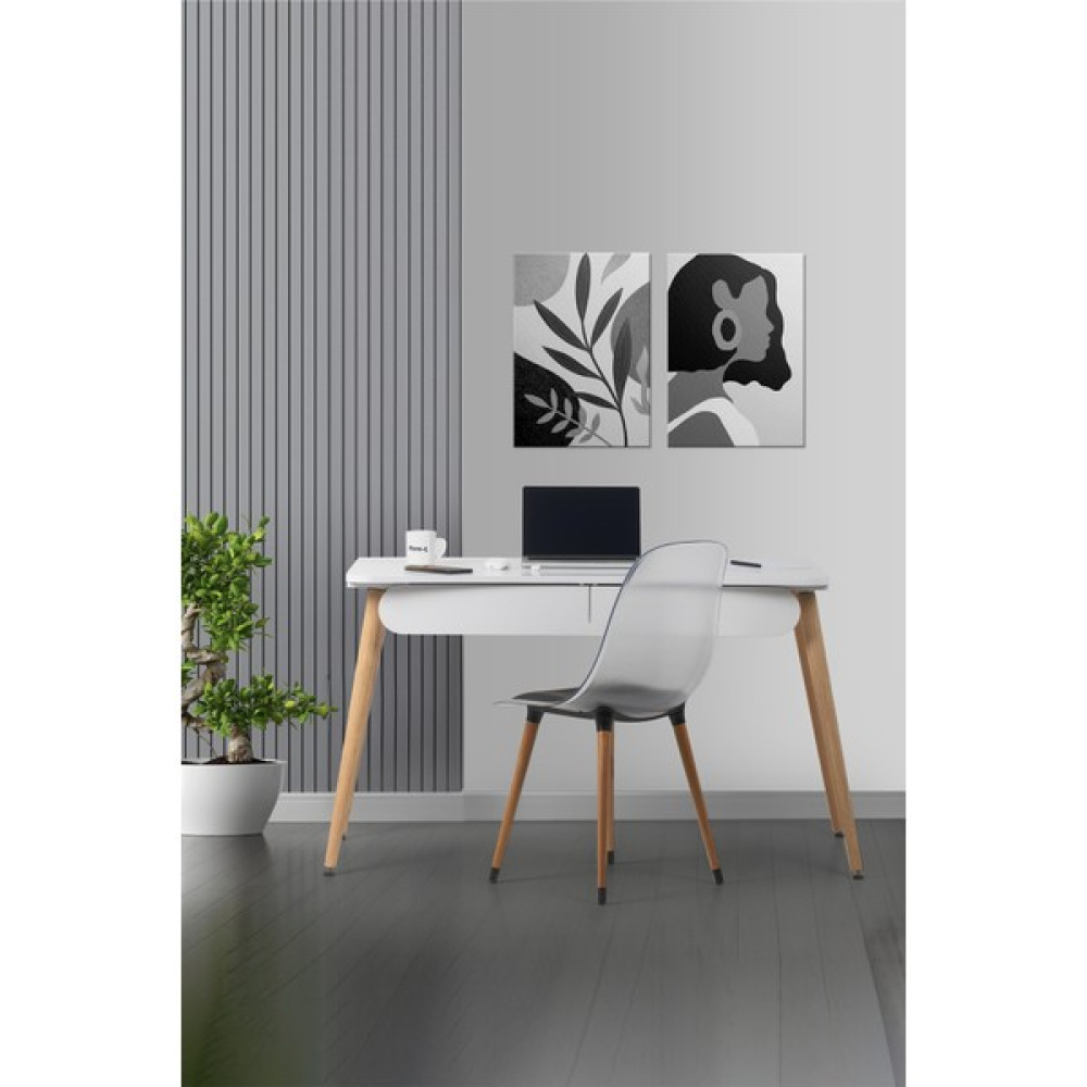 Flora Design Flora Logo NUANS120 (Beyaz) / Çalışma Masası Takımı / Çalışma Masası + Çalışma Sandalyesi - 120x65 - Beyaz Çalışma Masası Fiyatı