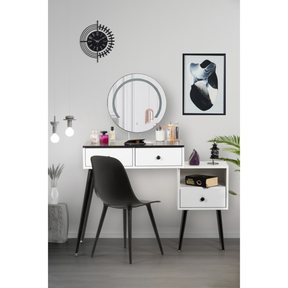 Flora Design Vera Granit Axen / Makyaj Masası Takımı Aynalı / Makyaj Organizjeri / Makyaj Masası Işıklı / - Siyah Dresuar / Makyaj Masası Fiyatı