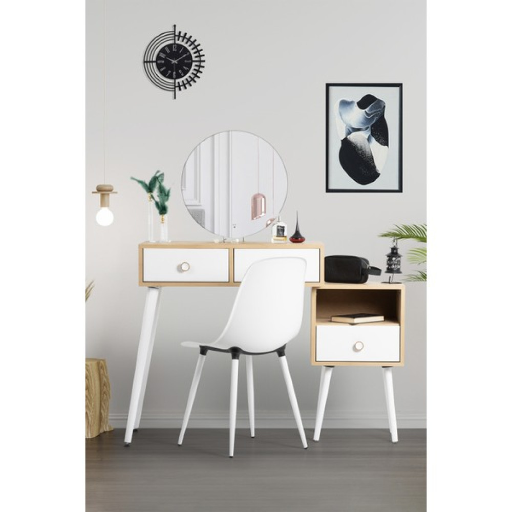 Flora Design Vera Meşe Axen / Makyaj Masası Takımı Aynalı Makyaj Masası Işıklı Dresuar / Makyaj Masası Fiyatı