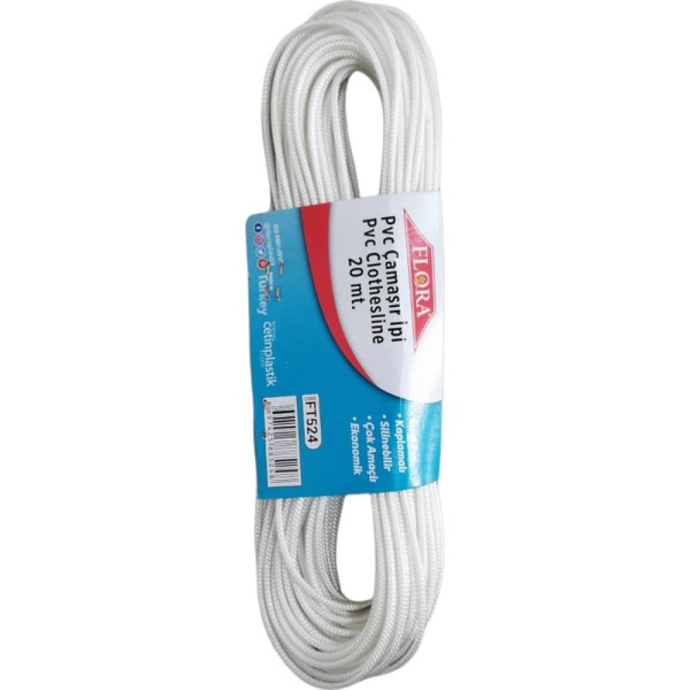 Flora Pvc Çamaşır İpi 20 M FT524 Beyaz Çamaşır Kurutma Makineleri Fiyatı