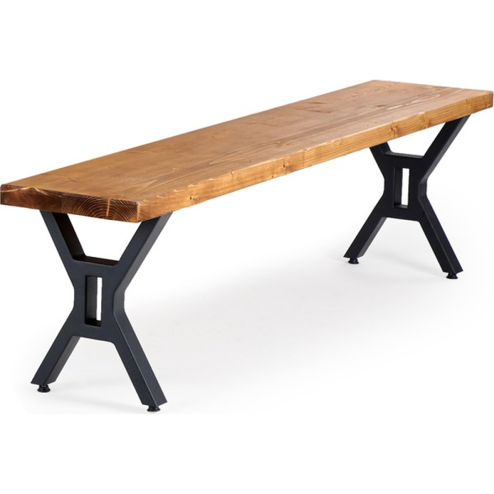 Flora Wood Doğal Ahşap Ladin Kütük Ağaç Bench Bank Detay Çapraz Ayak 120 x 32 cm - Kahverengi Mutfak Dolabı / Mobilyası Fiyatı