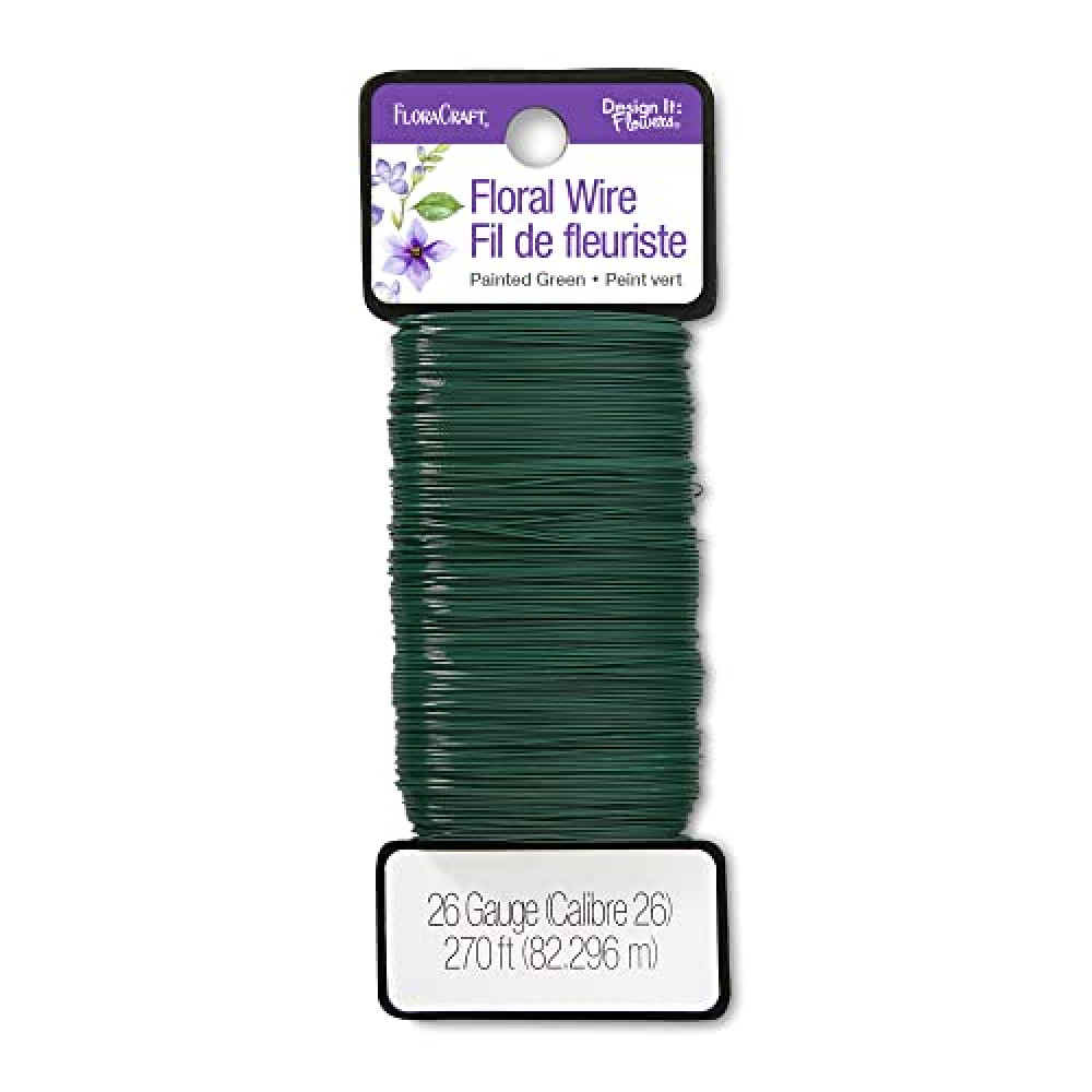 FloraCraft 26 Gauge Floral Wire 270 Feet Green