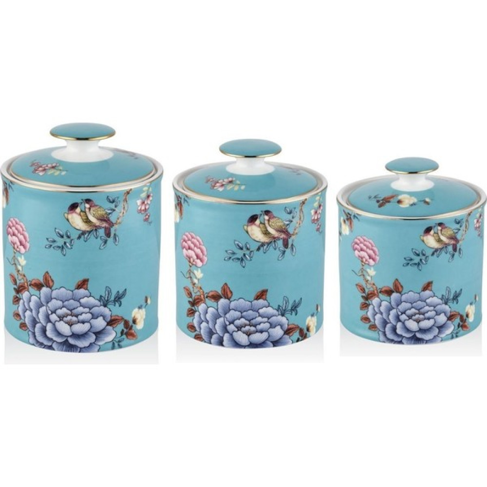Floral Blue 3 Lü Porselen Baharatlık Baharat Takımı Kavanoz Baharat Setleri & Baharatlıklar Fiyatı