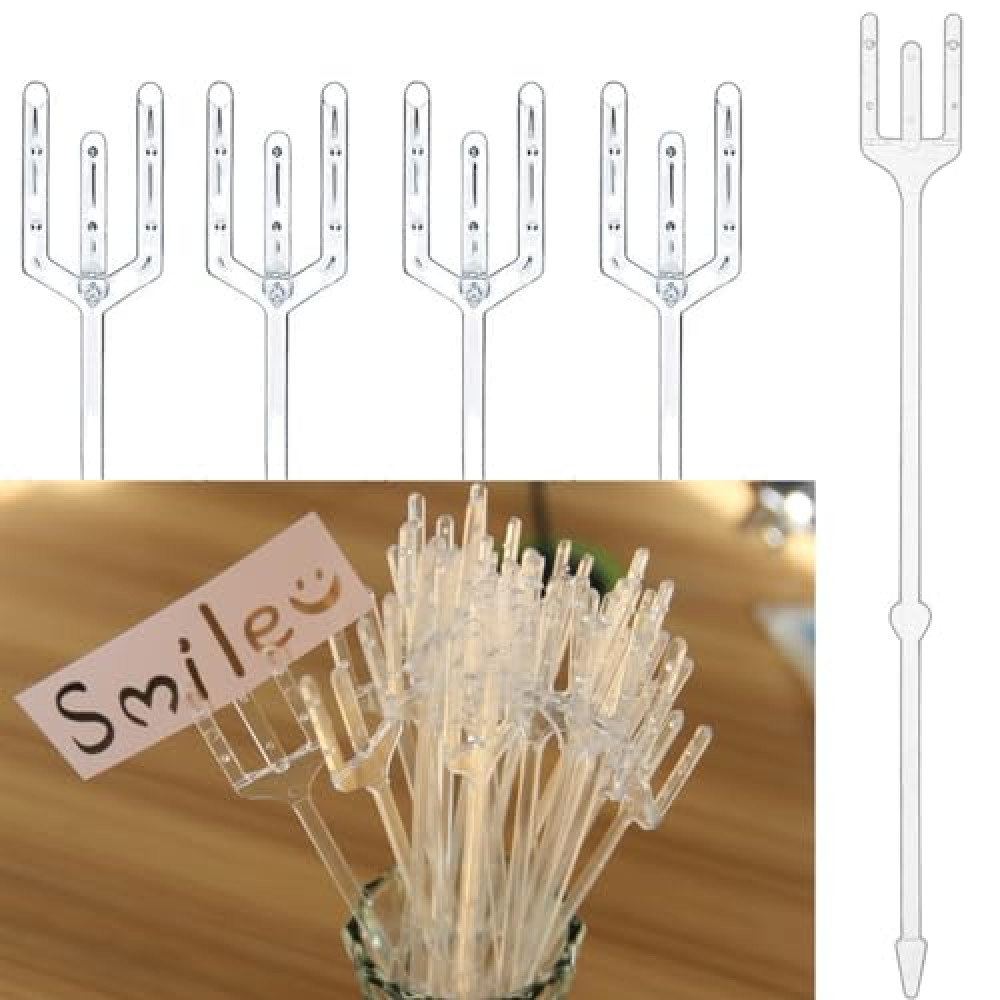 Floral Picks, 50 Pack 9.5 inch Flower Card Holder Picture Pick Plastic Straight Head Photo Holder Picks for Floral Arrangement Bouquet Wedding Decoration
