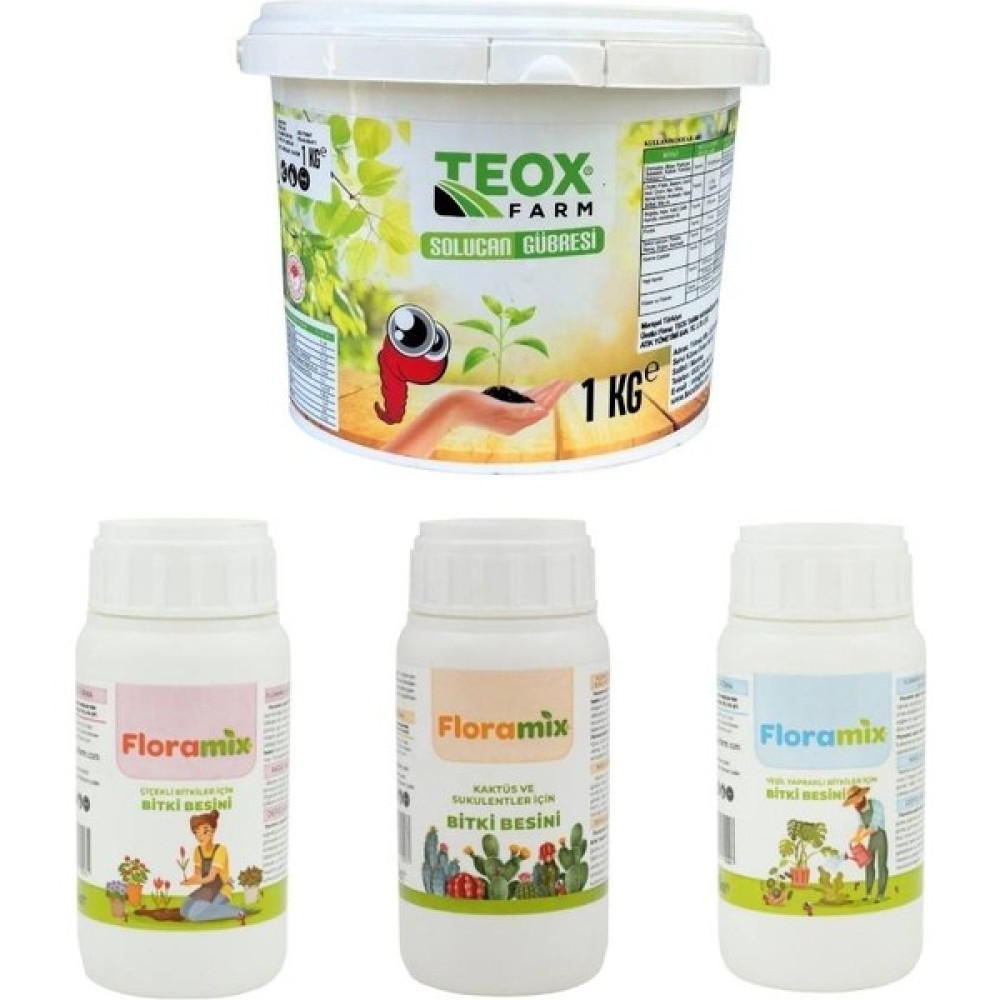Floramix Bitki Besini 3'lü Set ve Katı Vermikompost - 1 Oto Boyaları Fiyatı