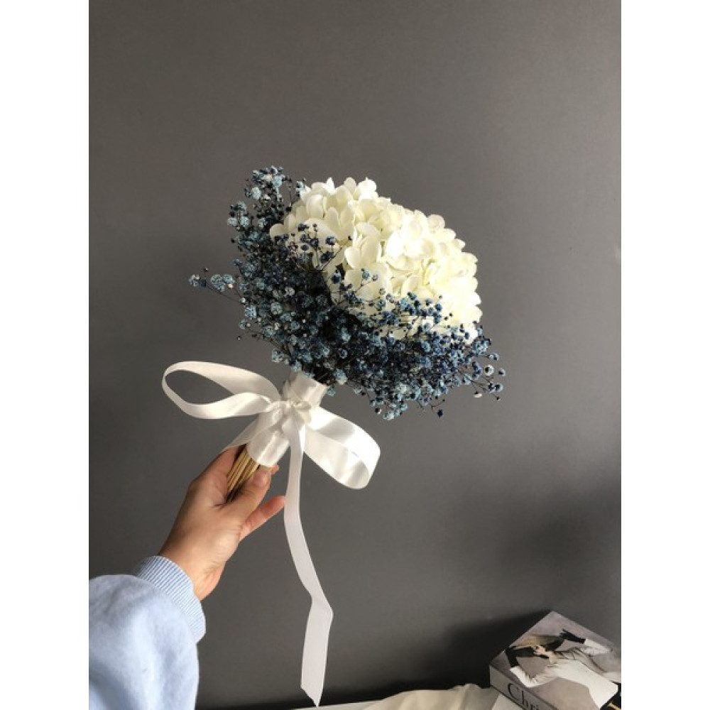 Florbar Yeni Sezon Lacivert Ortanca Gelin Buketi Yaka Çiçeği 2'li Set Nişan Çiçeği Ev & Dekorasyon Aksesuarları Fiyatı