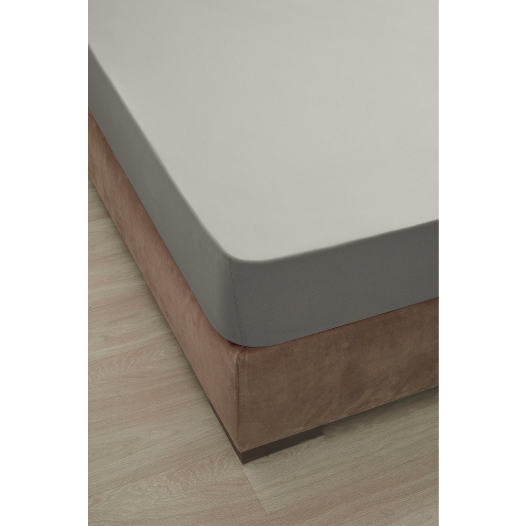 Floretta Çift Kişilik Lastikli Fitted Penye Çarşaf 160 x 200+30 cm - 160 x 200 cm - Gri Çarşaf Fiyatı