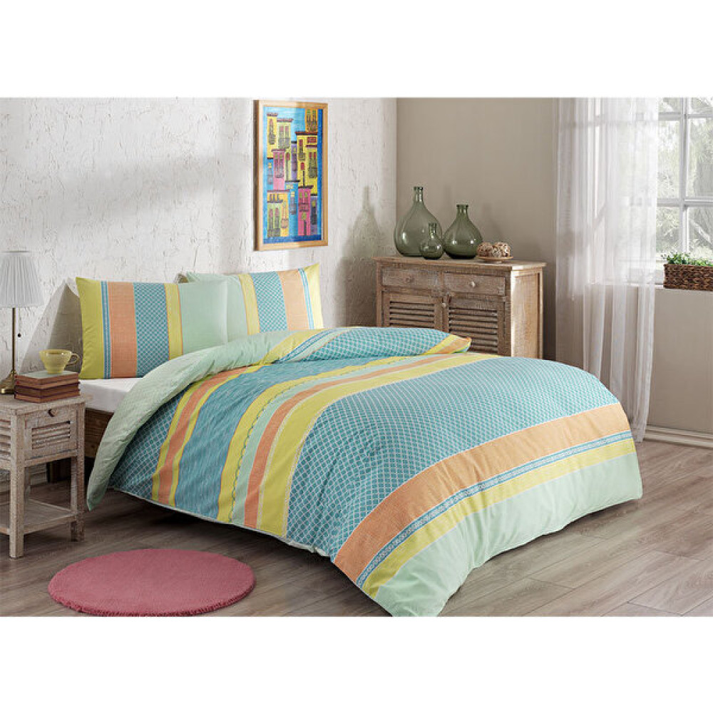 Floretta Colore Tek Kişilik Nevresim Takımı - 160 x 220 cm - Mavi Nevresim Takımı Fiyatı