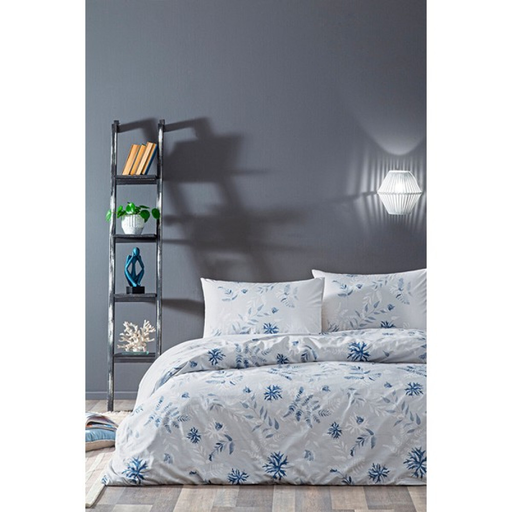 Floretta Natural Çift Kişilik Nevresim Takımı - Mavi - 200 x 220 cm Nevresim Takımı Fiyatı