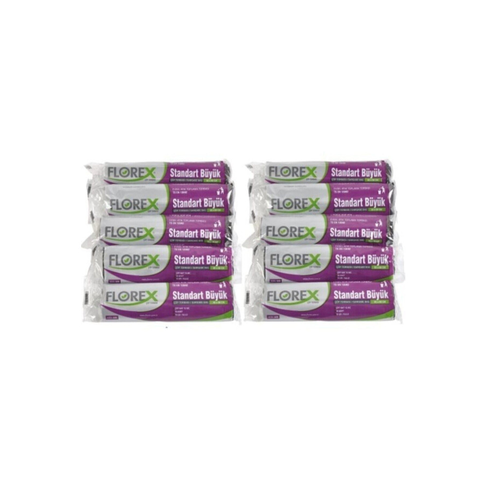 Florex Çöp Torbası 65cmx80cm Standart Büyük Boy Siyah 10 Adet Çöp Poşetleri Fiyatı