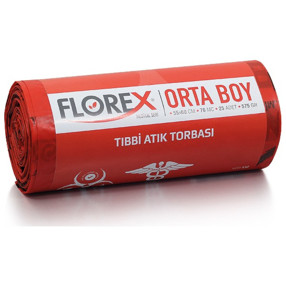 Florex Orta Boy Tıbbi Atık Çöp Poşeti 55 x 60 Cm Çöp Poşetleri Fiyatı