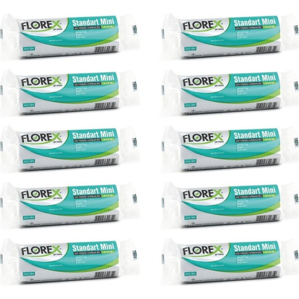 Florex Standart Mini Boy 40'lu Çöp Torbası Beyaz 40 x 45 cm 10 Paket Çöp Poşetleri Fiyatı