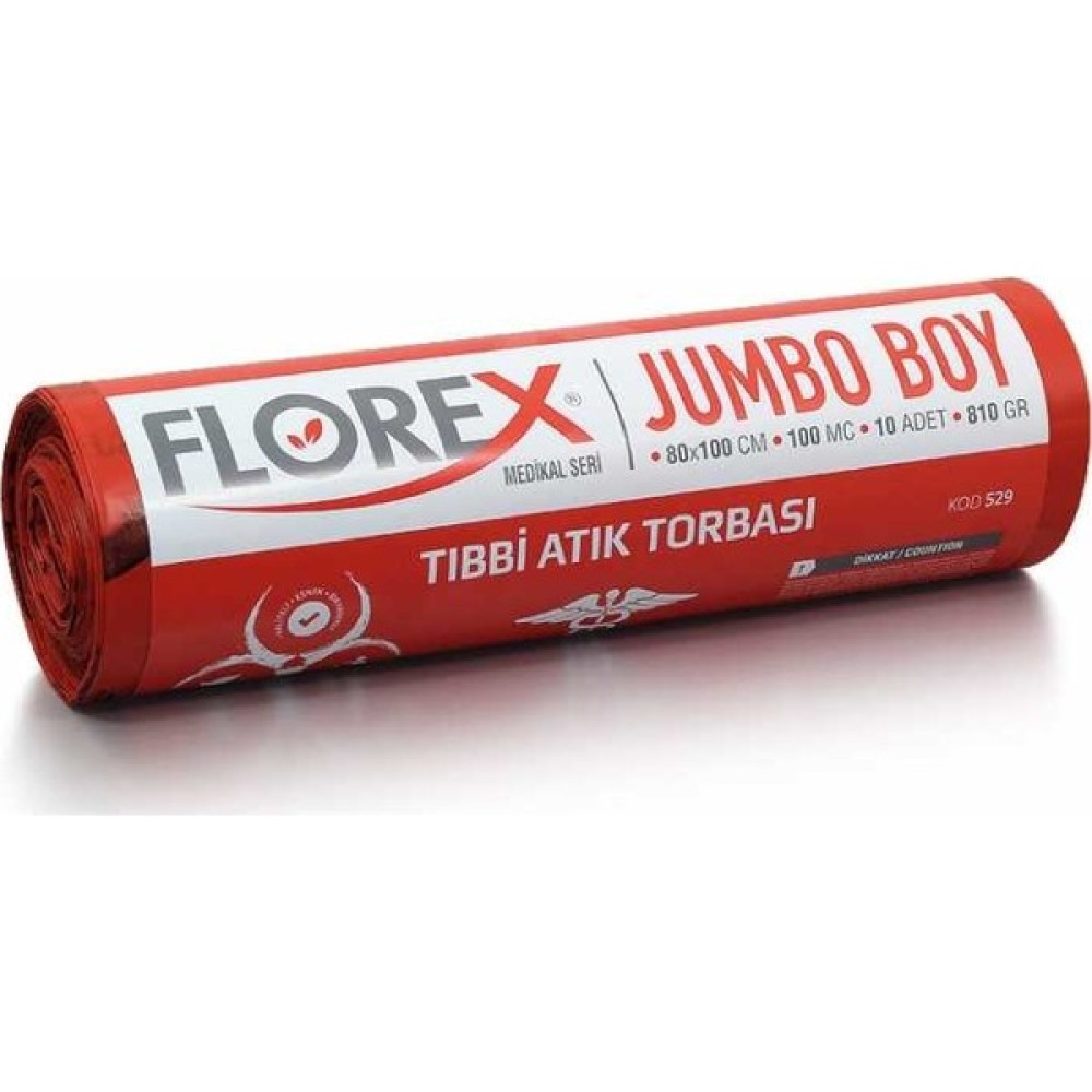 Florex Tıbbi Atık Çöp Poşeti 80x110 813 GR 10 Rulo - 80 x 110 cm Çöp Poşetleri Fiyatı