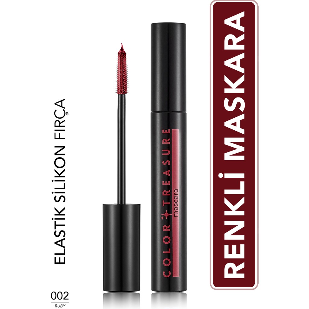 Flormar Color Treasure 002 Ruby Hacim Veren & Yüksek Pigmentli Renkli Maskara Suya Dayanıklı Mini Boy 8682536100359 Rimeller / Maskaralar Fiyatı