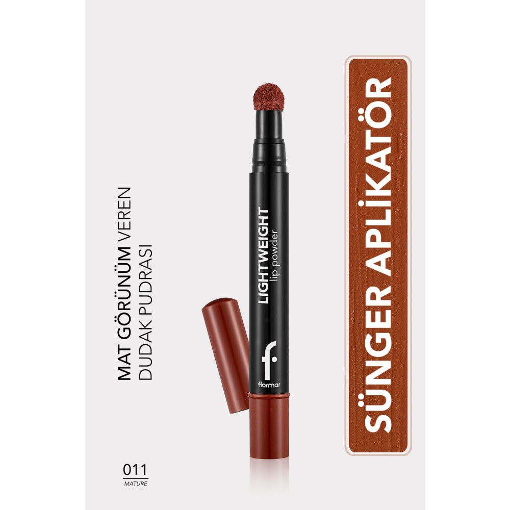 Flormar Hafif Yapılı Mat Dudak Pudrası (KAHVE) - Lightweight Lip Powder - 011 Mature - 8682536007535 Rujlar & Dudak Parlatıcıları Fiyatı