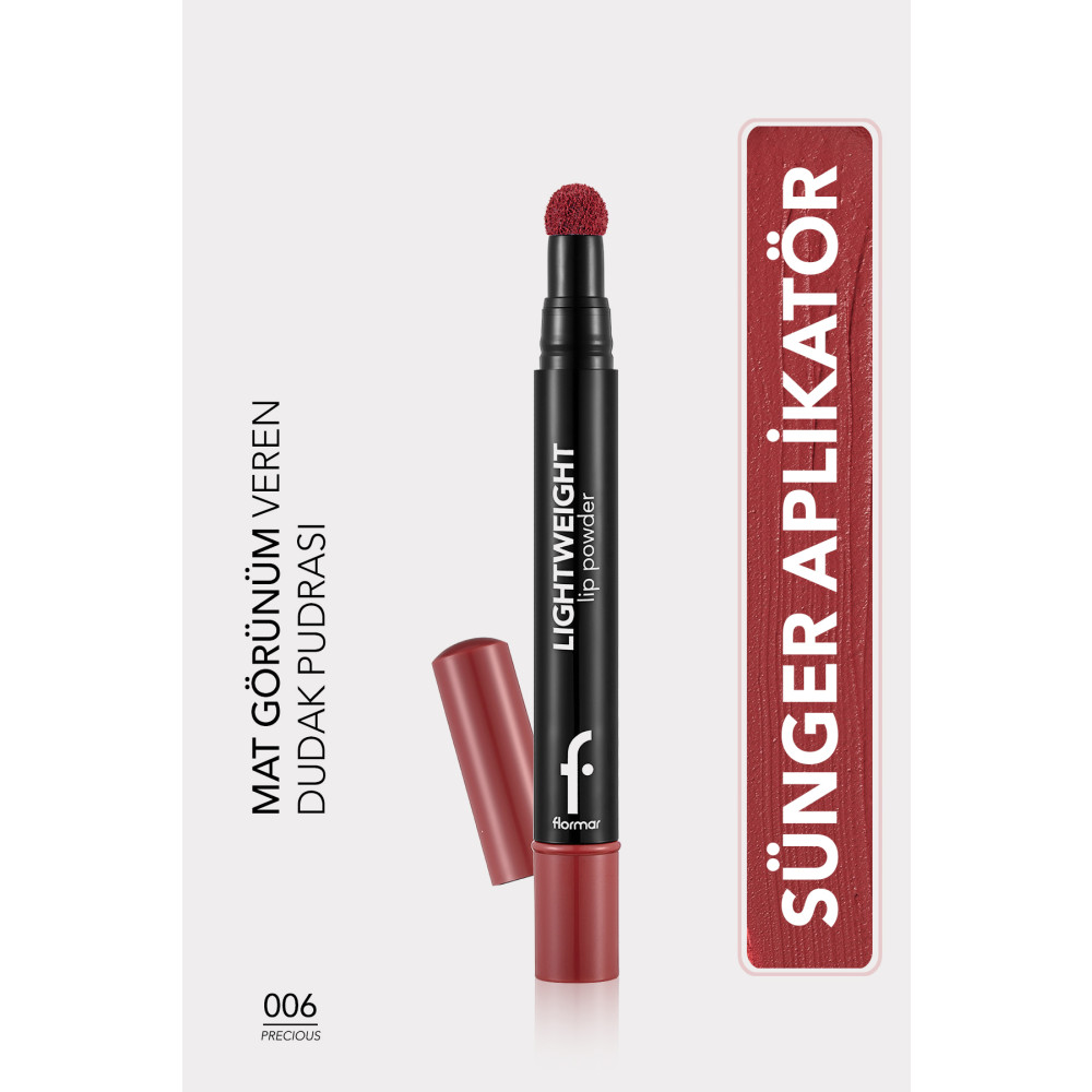 Flormar Hafif Yapılı Mat Dudak Pudrası (Pembe) - Lightweight Lip Powder - 006 Precious - 8682536007481 Rujlar & Dudak Parlatıcıları Fiyatı