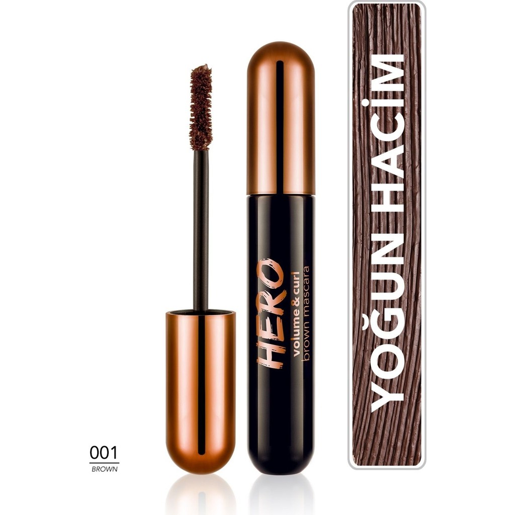 Flormar Hero Volume & Curl Yoğun Hacim Veren Nemlendirici Etkili Kahverengi Maskara - 001 Brown Rimeller / Maskaralar Fiyatı