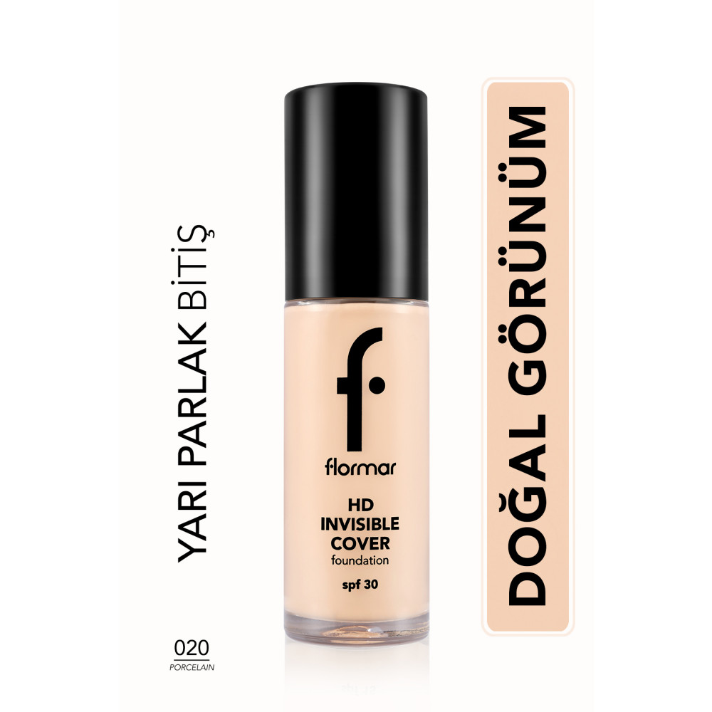 Flormar Invisible Cover HD Hafif Yapılı Yarı Parlak Bitişli SPF30 Fondöten Fondötenler Fiyatı