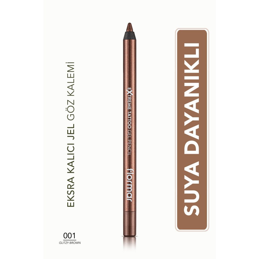 Flormar Işıltılı Kalıcı Göz Kalemi (BAKIR) - Extreme Tattoo Gel Pencil - 001 Glitzy Brown - 8682536028837 Göz Kalemleri Fiyatı