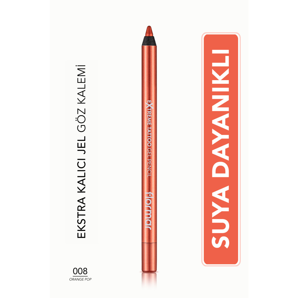 Flormar Işıltılı Kalıcı Göz Kalemi (TURUNCU) - Extreme Tattoo Gel Pencil - 008 Orange Pop - 8682536041157 Göz Kalemleri Fiyatı