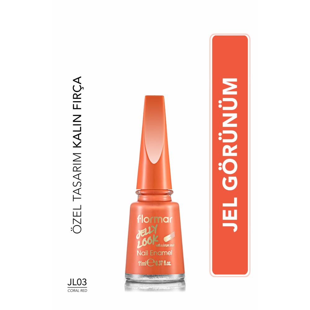Flormar Jel Görünümlü Parlak Oje (MERCAN KIRMIZI) - Jelly Look Ne. - Jl03 Coral Red - 8690604233618 Oje Fiyatı