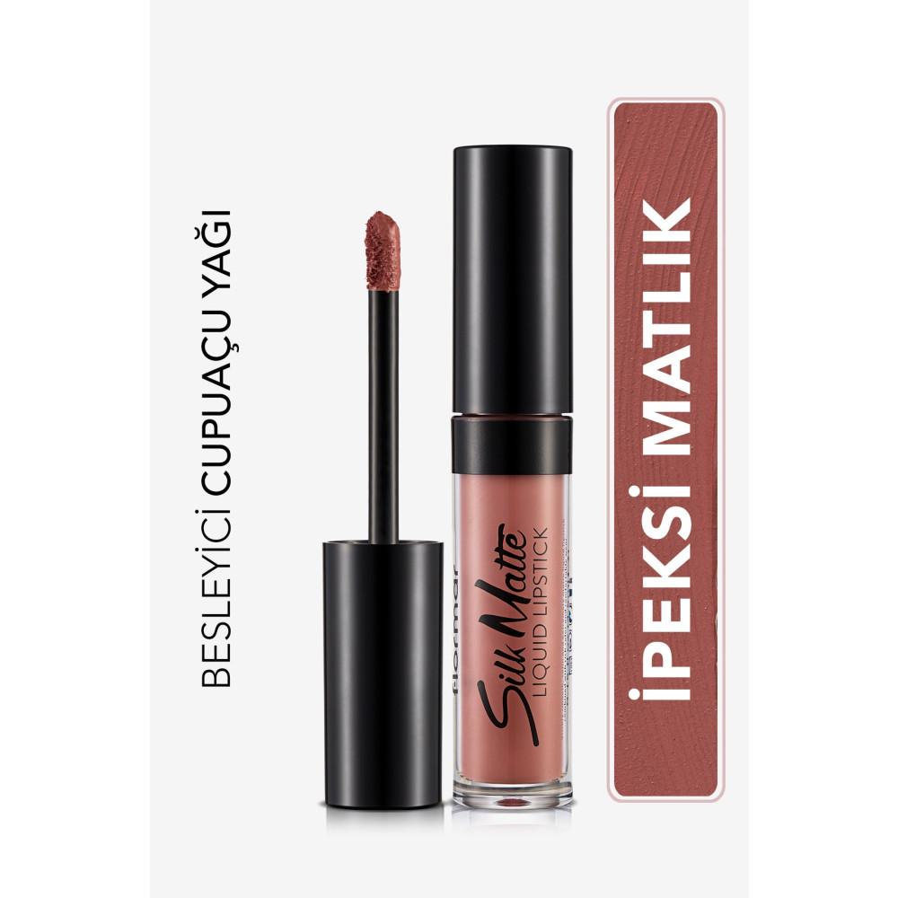 Flormar Kadife Dokulu Likit Mat Ruj - Silk Matte Liquid Lipstick - 002 FALL ROSE - 8690604397280 Rujlar & Dudak Parlatıcıları Fiyatı