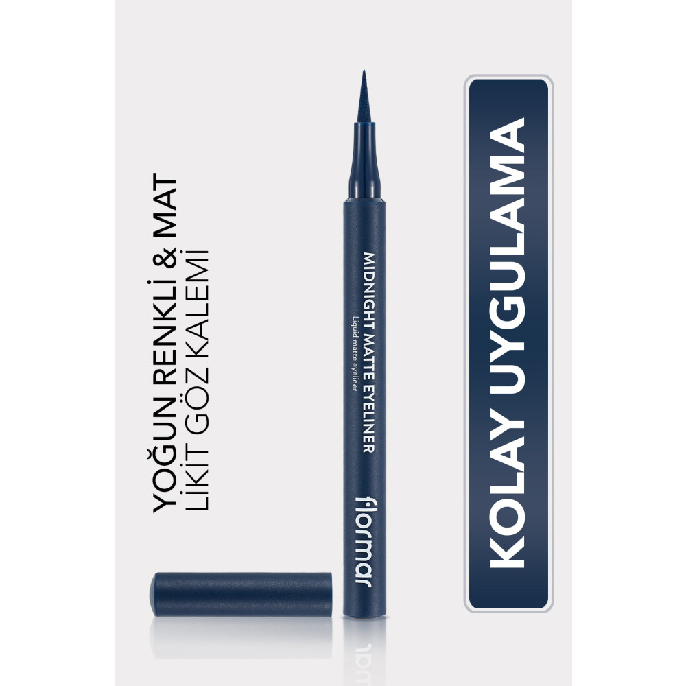 Flormar Mat Likit Kalem Eyeliner (LACİVERT) - Midnight Matte Eyeliner - 003 Dark Blue - 8690604641666 Eyeliner Fiyatı