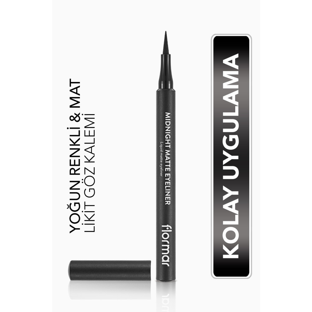 Flormar Mat Likit Kalem Eyeliner (SİYAH) - Midnight Matte Eyeliner - 001 Black - 8690604532292 Eyeliner Fiyatı