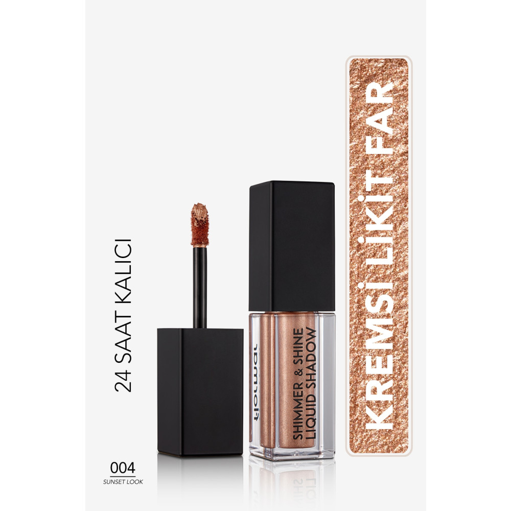 Flormar Metalik Likit Göz Farı (BAKIR) - Shimmer & Shine Liquid Shadow - 004 Sunset Look - 8682536003124 Göz Farı Fiyatı