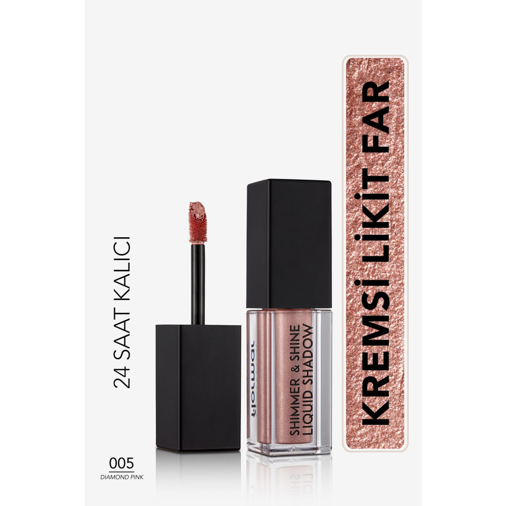 Flormar Metalik Likit Göz Farı (PEMBE) - Shimmer & Shine Liquid Shadow - 005 Diamond Pink - 8682536003131 Göz Farı Fiyatı