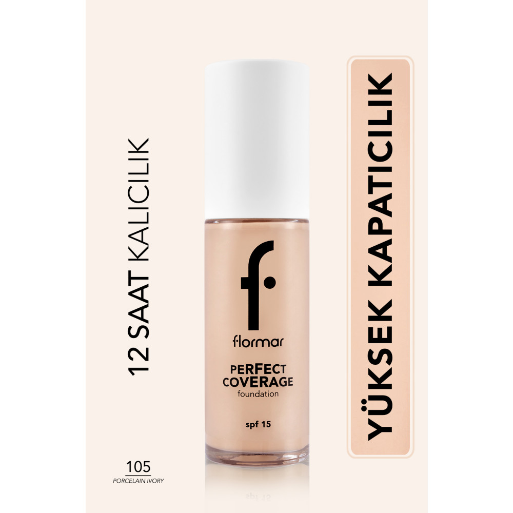 Flormar Perfect Coverage Yüksek Pigmentli & Yarı Parlak Bitişli SPF15 Fondöten Fondötenler Fiyatı