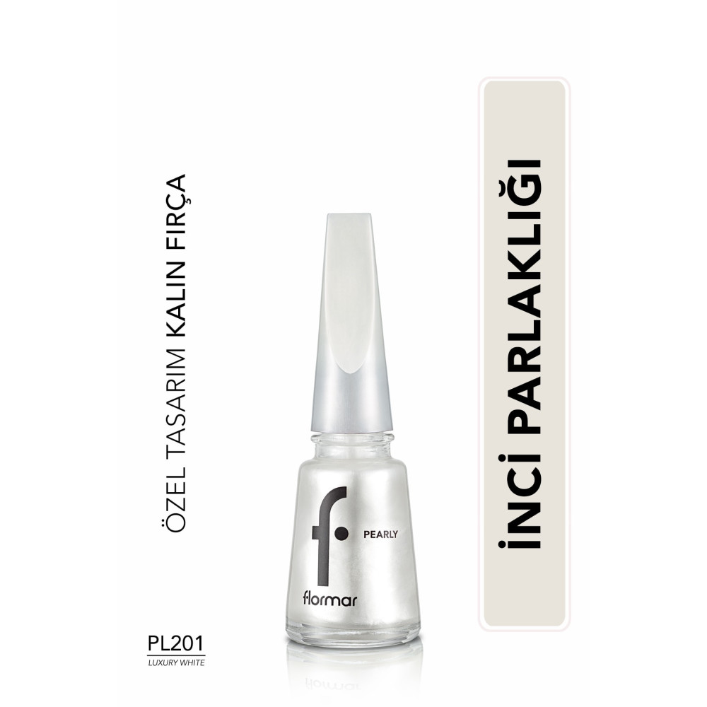 Flormar Sedefli Parlak Oje (Beyaz) - Pearly Nail Enamel - PL201 Luxury White - 8682536035422 Oje Fiyatı