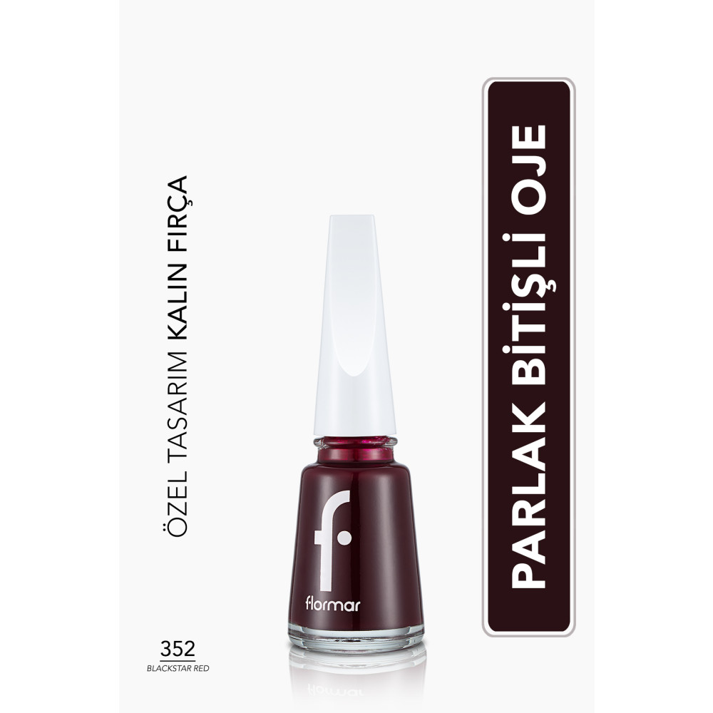 Flormar Sedefli Parlak Oje (Bordo) - Nail Enamel - 352 Blackstar Red - 8682536035934 Oje Fiyatı