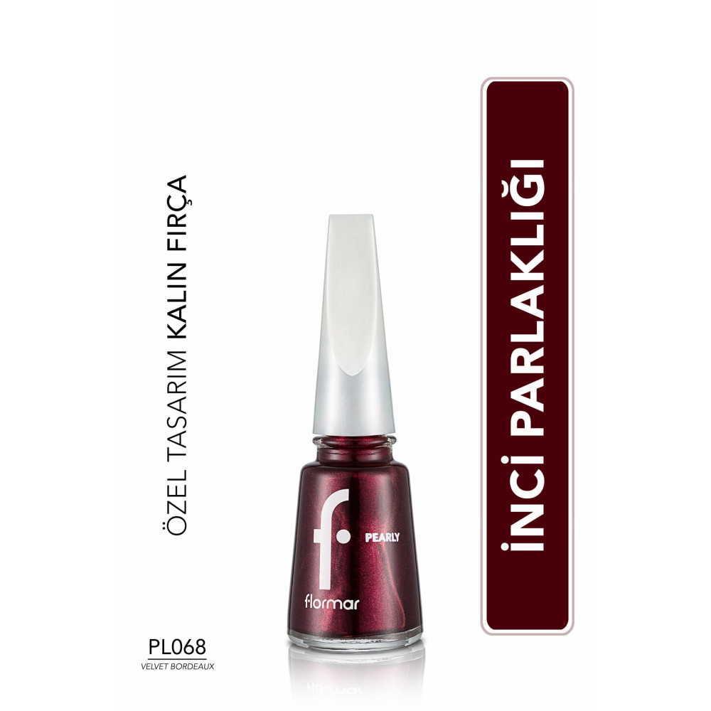 Flormar Sedefli Parlak Oje (BORDO) - Pearly Nail Enamel - Pl068 Velvet Bordeaux - 8682536035279 Oje Fiyatı