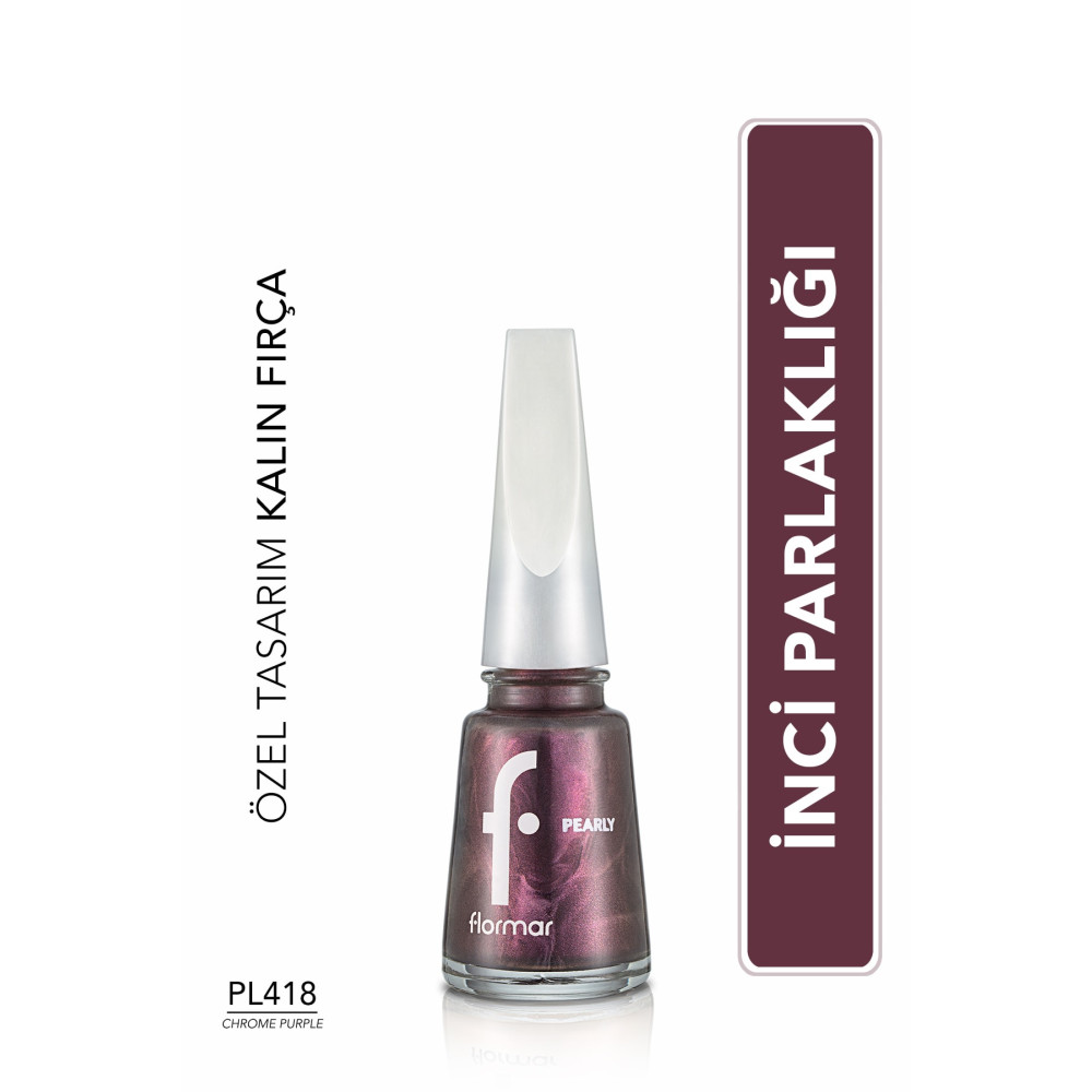 Flormar Sedefli Parlak Oje (MOR) - Pearly Nail Enamel - Pl418 Chrome Purple - 8682536035576 Oje Fiyatı