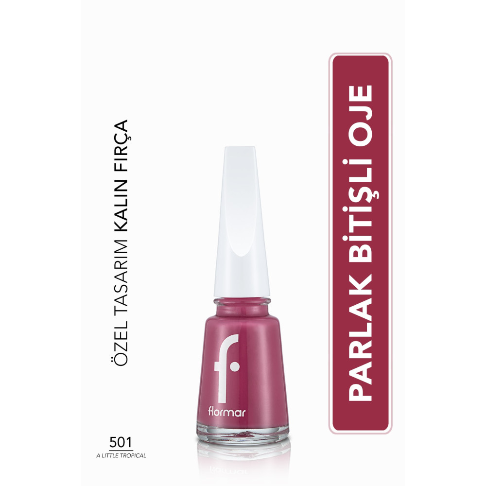 Flormar Sedefli Parlak Oje (PEMBE) - Nail Enamel - 501 A Little Tropical - 8682536036337 Oje Fiyatı
