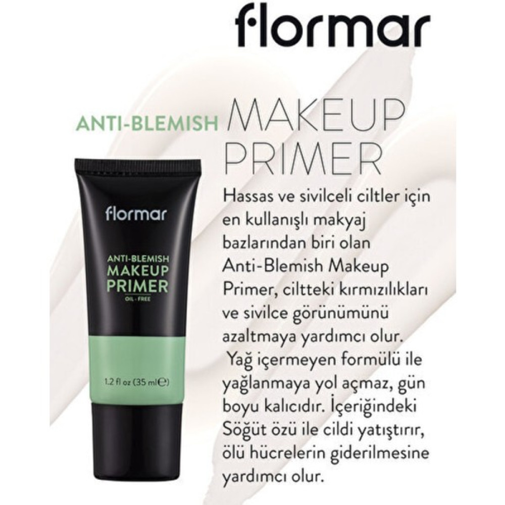 Flormar Sivilce ve Kızarık Görünüm Makyaj Bazı - Anti-Blemish Make Up Primer - 000 - 869060 Makyaj Bazı Fiyatı