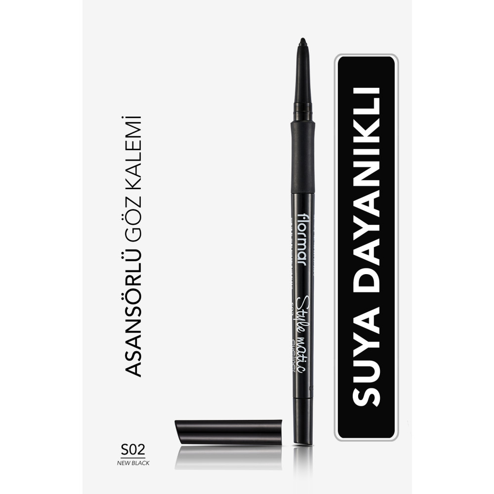 Flormar Suya Dayanıklı Asansörlü Göz Kalemi(YOĞUN SİYAH)-stylematic Eyeliner-s02newblack-8690604190492 Eyeliner Fiyatı