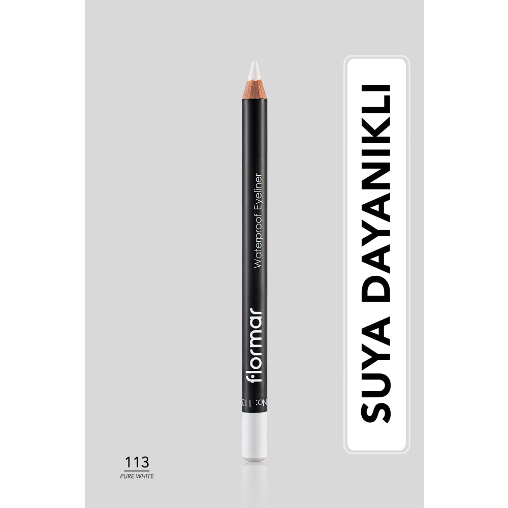 Flormar Suya Dayanıklı Mat Göz Kalemi (BEYAZ) - Waterproof Eyeliner - 113 Pure White - Eyeliner Fiyatı
